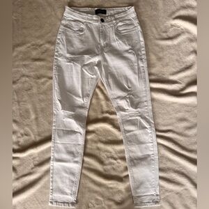 White Distressed Skinny Jeans